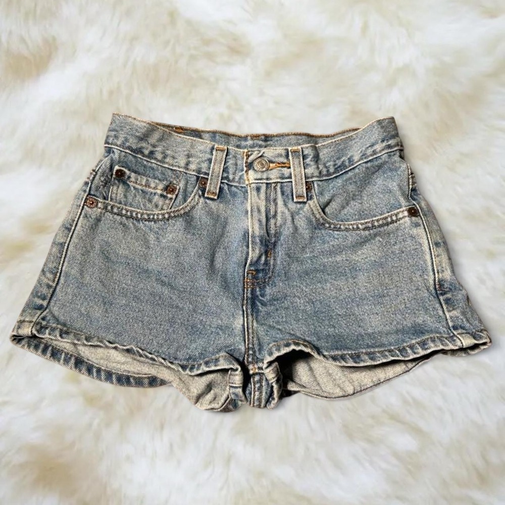 Vintage Levi 501 High Rise Denim Shorts Light Wash Cotton Size 1 Y2K Jorts